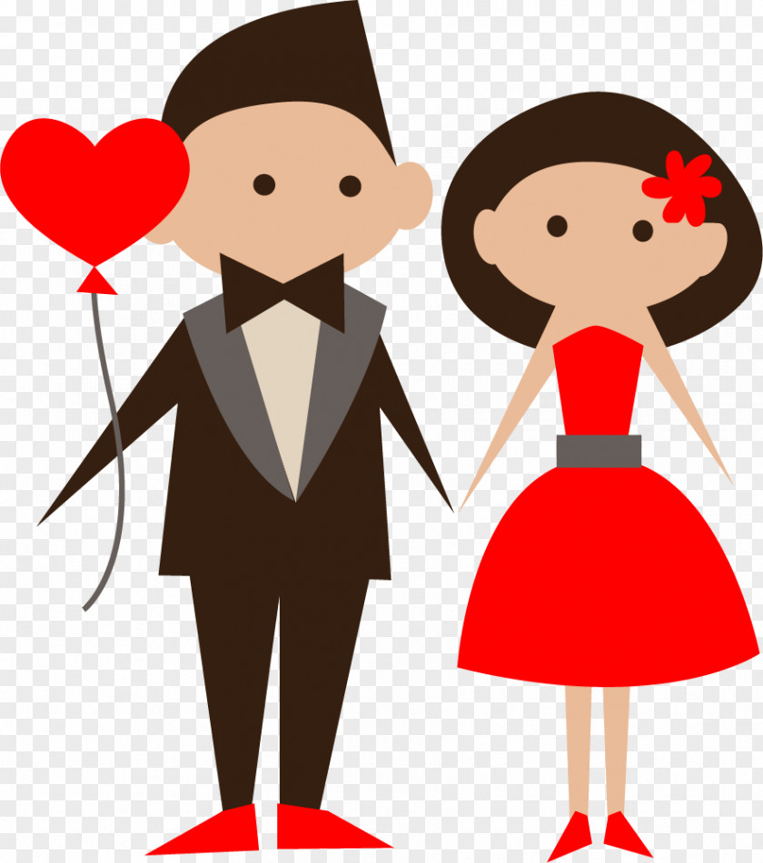 Cartoon Bride And Groom Vector Material Event Management Wedding PNG