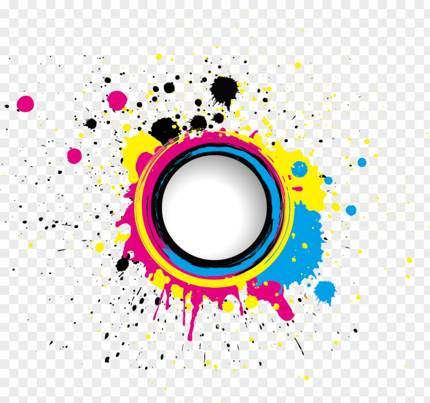 Colorful Ink Element CMYK Color Model Euclidean Vector Stock Photography Splash PNG