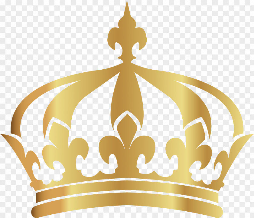 Vector Hand-painted Gold Crown PNG
