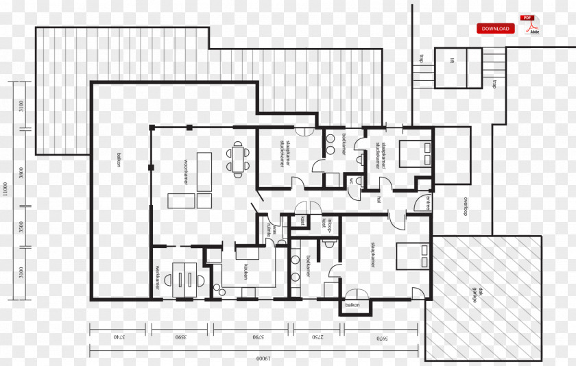 House Floor Plan Architecture Technical Drawing PNG