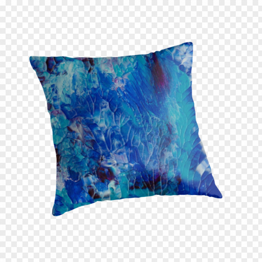 Undersea Reef Turquoise Throw Pillows Electric Blue Cobalt PNG