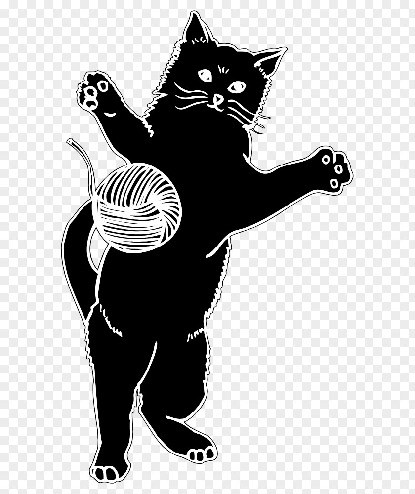 Kitten And Yarn Cat Clip Art PNG