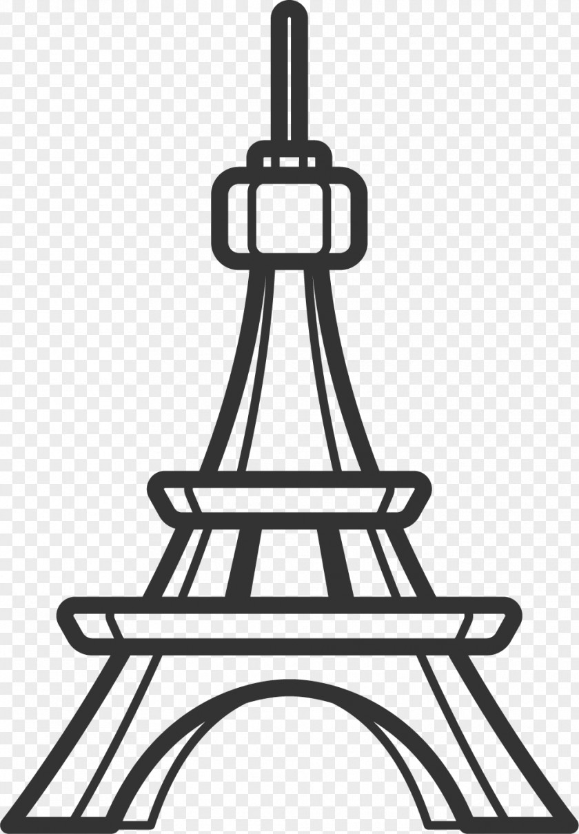 Silhouette Lines Eiffel Tower PNG