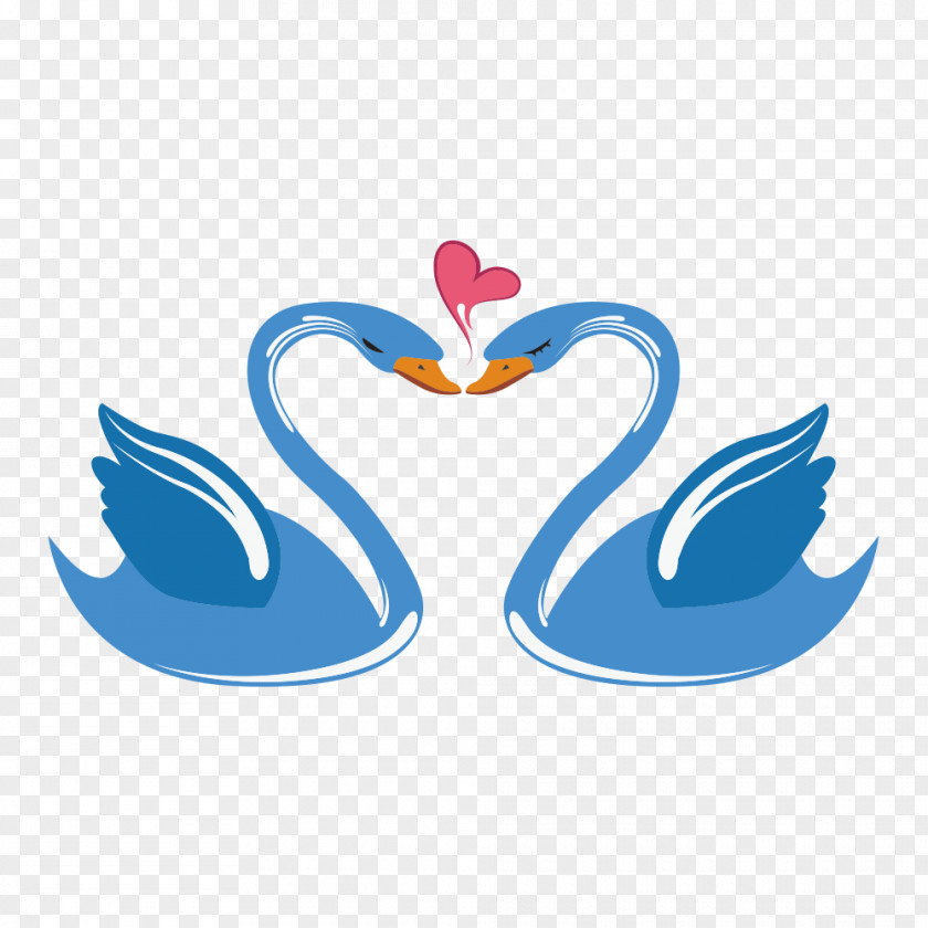 Mandarin Duck Swan Love Cartoon PNG