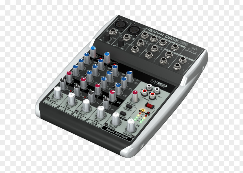 Microphone Behringer Xenyx Q802USB Audio Mixers Mixer PNG