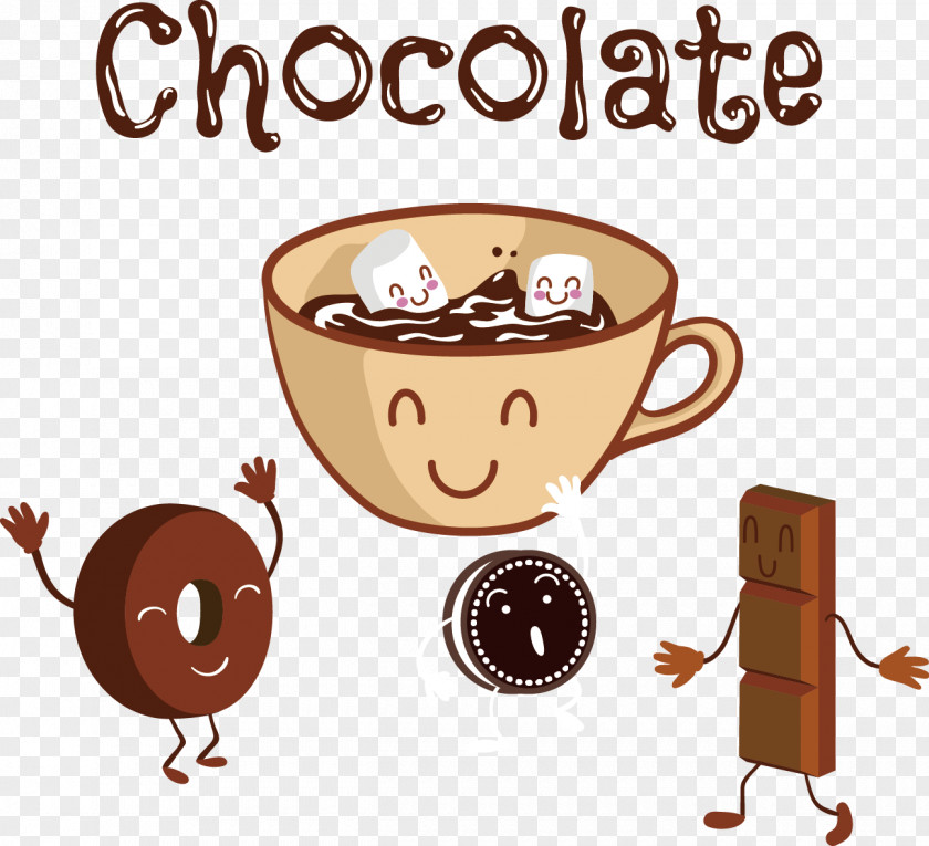 Vector Hand-painted Chocolate Products Hot White Cartoon PNG