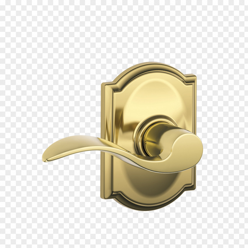 Brass Schlage Door Handle Lock Bronze PNG