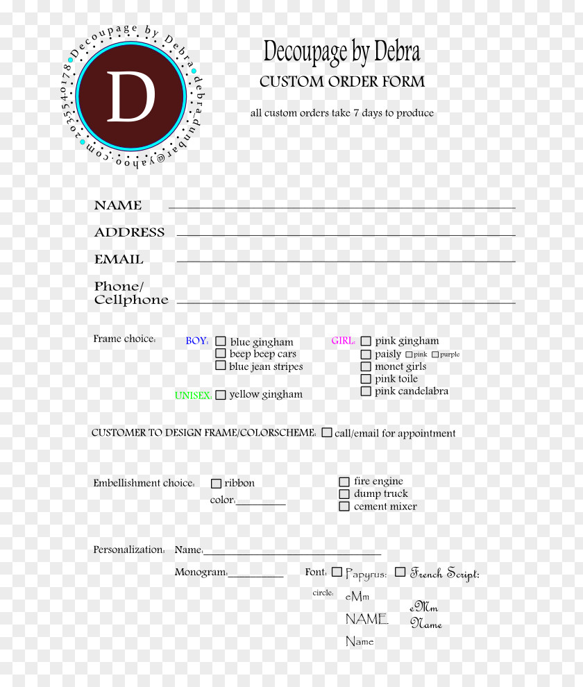 Order FOrm Web Page Brand Line PNG