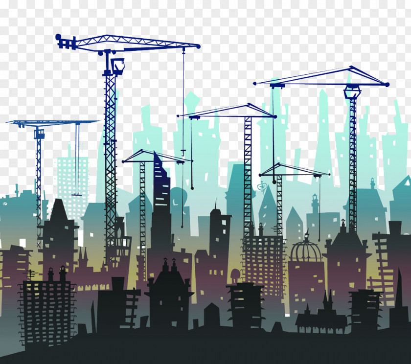 Crane And Construction Silhouette Architectural Engineering Building Heavy Equipment Shutterstock PNG