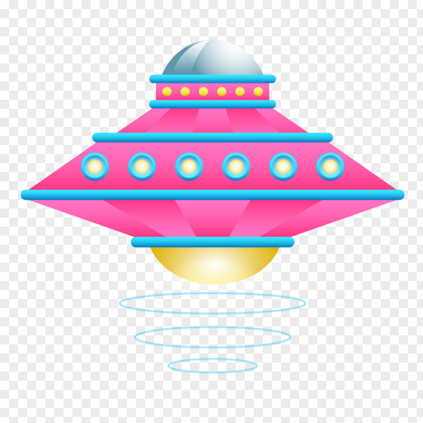 Pieces Of Red Blue Cartoon Spaceship Spacecraft Science Fiction Icon PNG