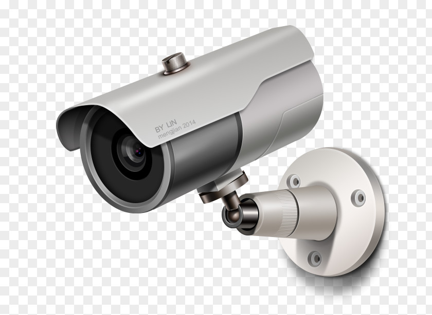Realistic Silver Webcam Surveillance Video Camera Icon PNG