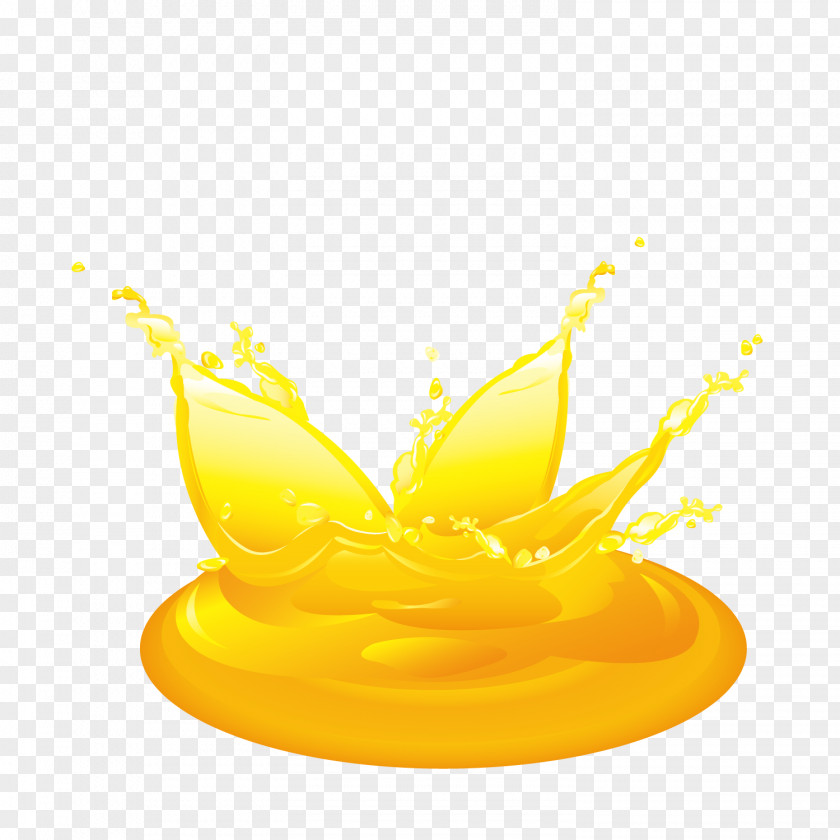 Vector Yellow Fruit Juice Splashes Of Water Orange PNG
