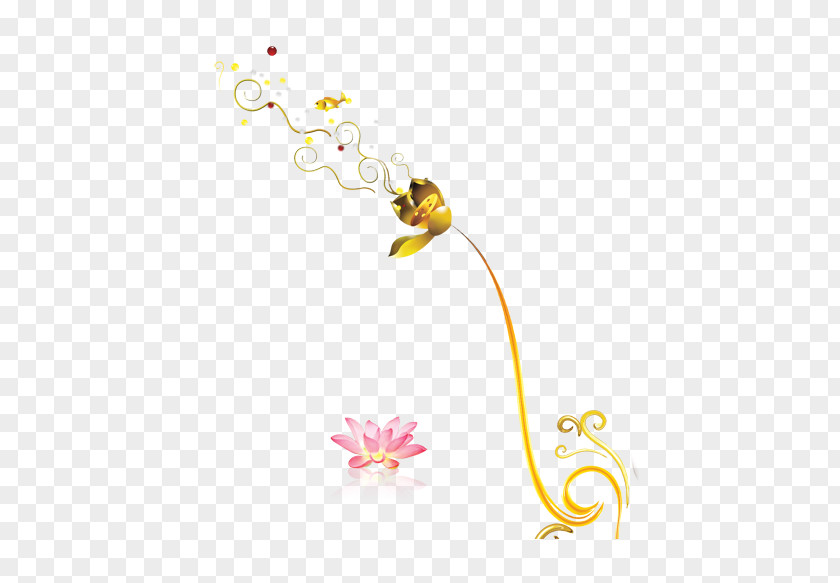 Golden Lotus Flower Petal Gold Download PNG