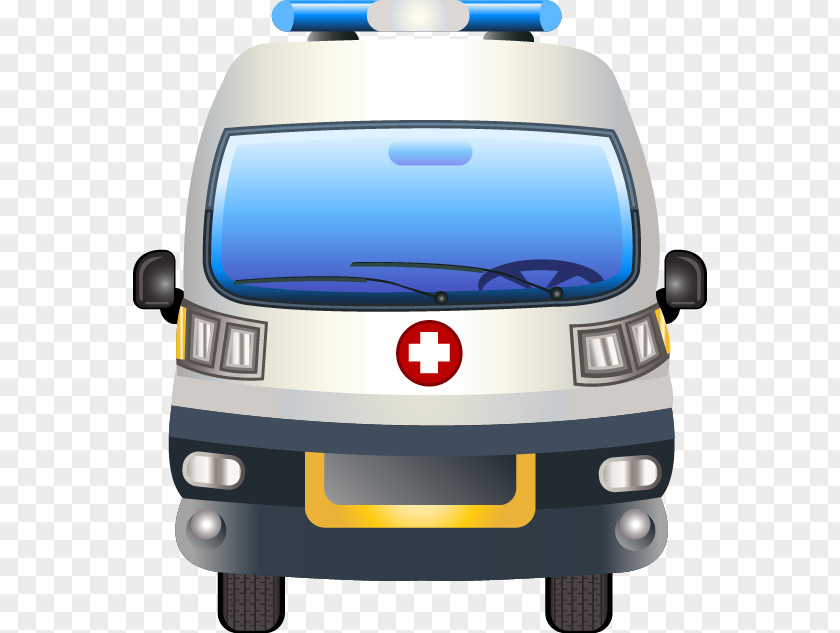 Hand-drawn Ambulance Element Cartoon Medicine Automotive Design Icon PNG