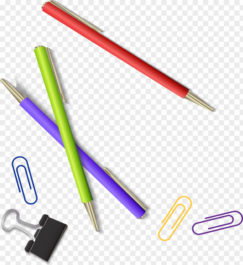 Hand Painted Colorful Pen Ballpoint Fountain PNG