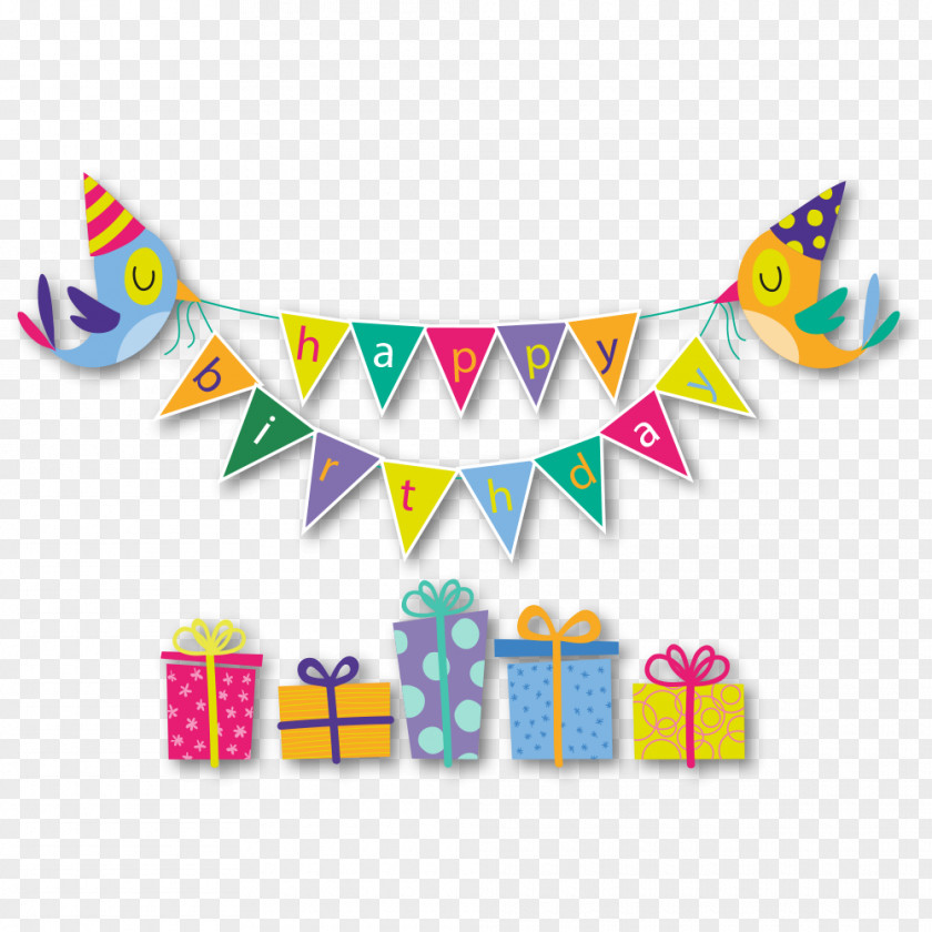 Pull Flag Material Birthday Cake Happy To You Gift Greeting Card PNG