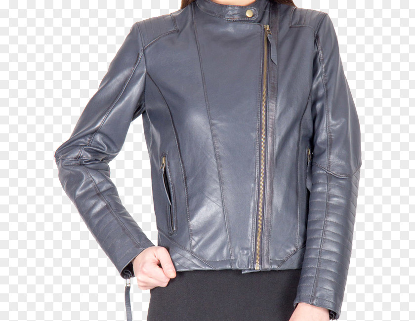 Women Coat Leather Jacket Light Blue PNG