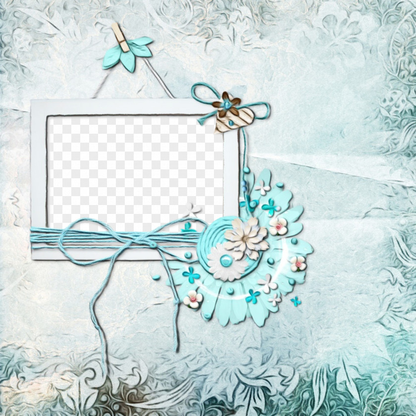 Ornament Plant Aqua Turquoise Teal Graphic Design Pattern PNG