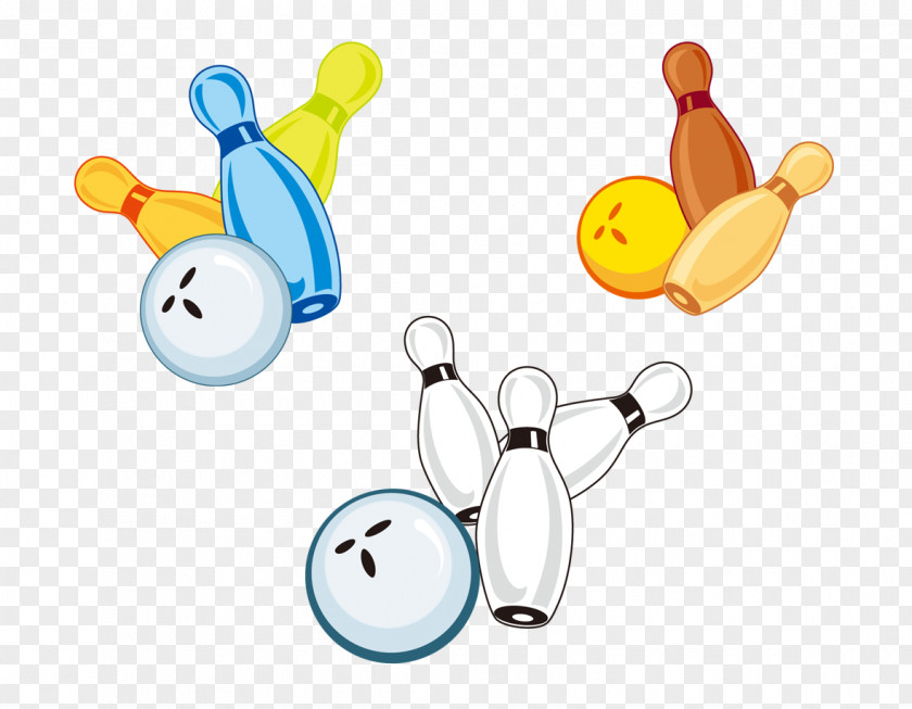 Cartoon Bowling Ten-pin Pin Ball PNG
