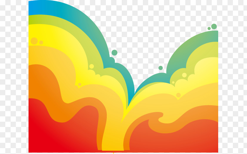 Cartoon Colorful Rainbow Light Color PNG