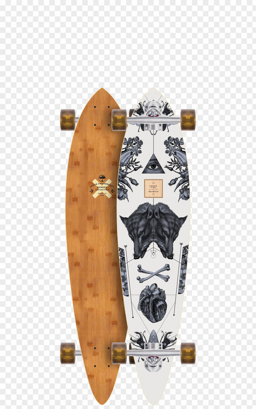 Skateboard Arbor Fish Bamboo Longboard Complete Axis Walnut PNG