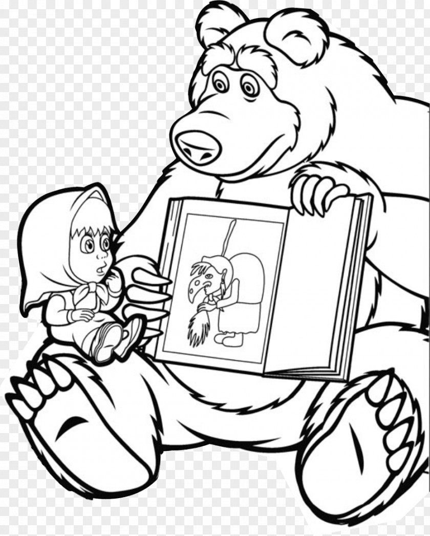 Masha E O Urso Bear Drawing Coloring Book PNG