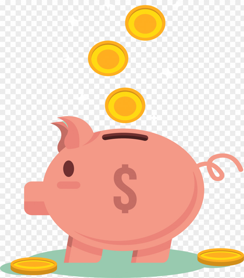 Piggy Bank Domestic Pig Euclidean Vector PNG