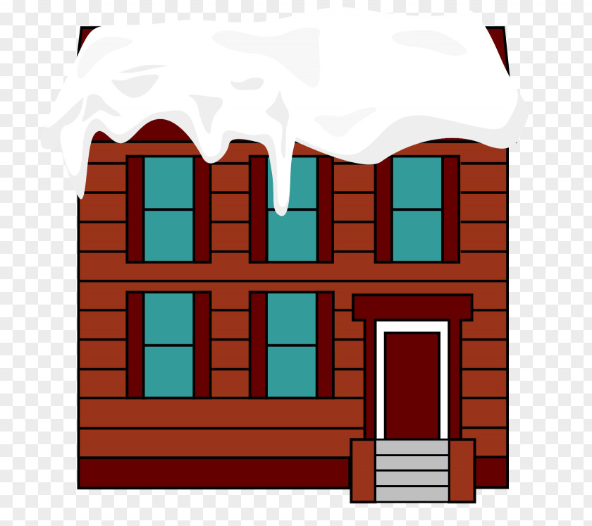 Vector Red Mansion 2 Layer Roof Snow PNG