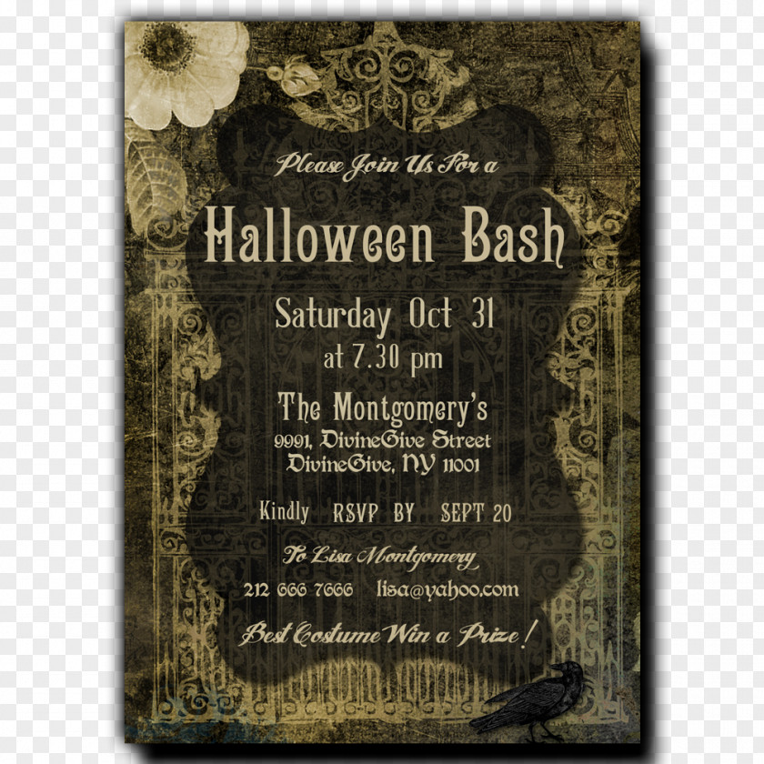 Wedding Invitation Halloween Convite Party PNG