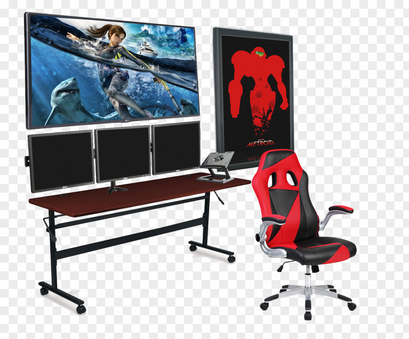 Great Wall Computer Desk Video Game Office & Chairs PlayStation 4 PNG