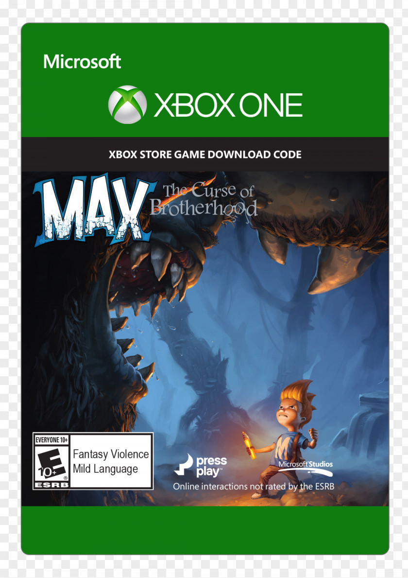 Physical Game Card Max: The Curse Of Brotherhood Xbox 360 Microsoft Studios Video One PNG