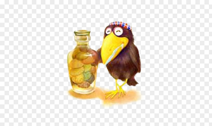 Raven Drink Cartoon Hand Painted Material Picture Common PNG