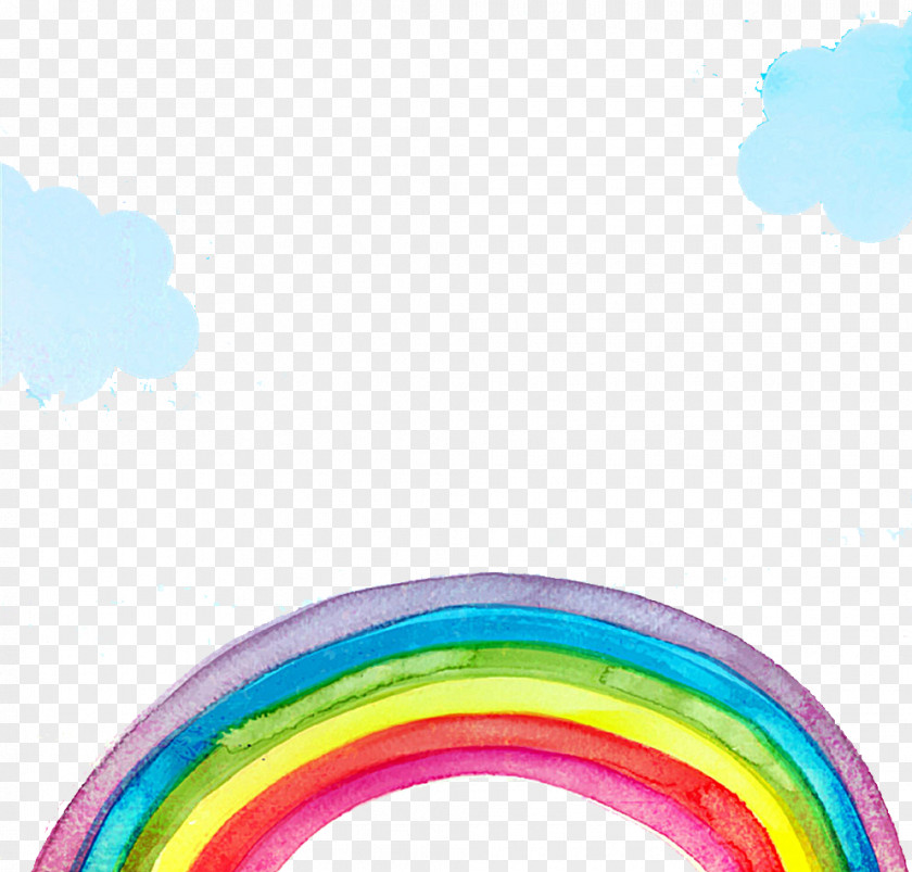 Lovely Rainbow Watercolor Background Sky Painting PNG