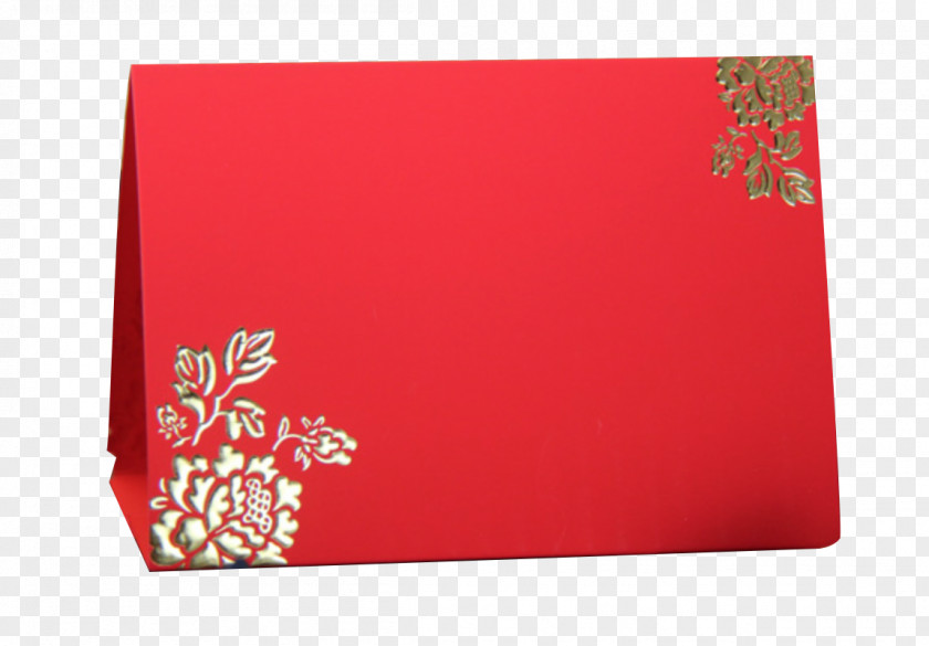 Bronzing Projection Table Card Red Designer PNG
