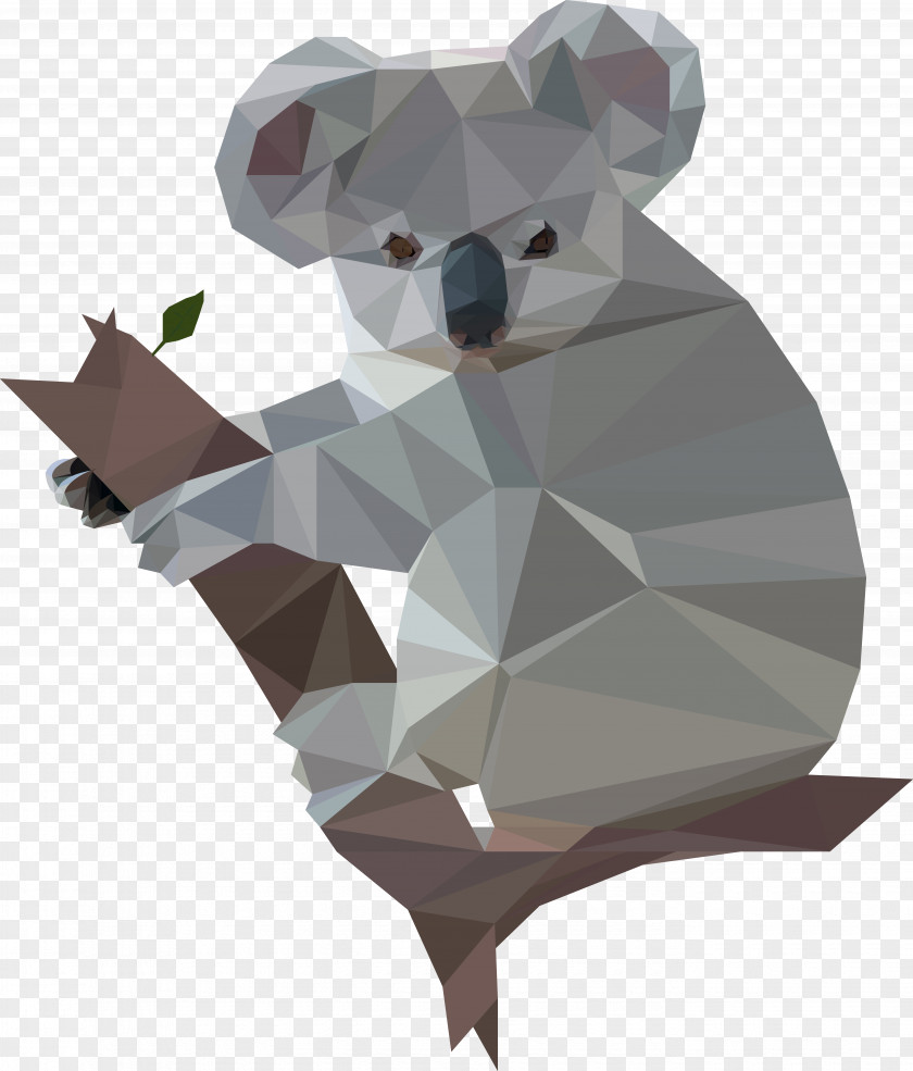 Koala Polygon Marsupial Animal Art PNG