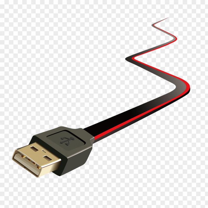 Personalized Realistic USB Data Cable Laptop Electrical Euclidean Vector PNG