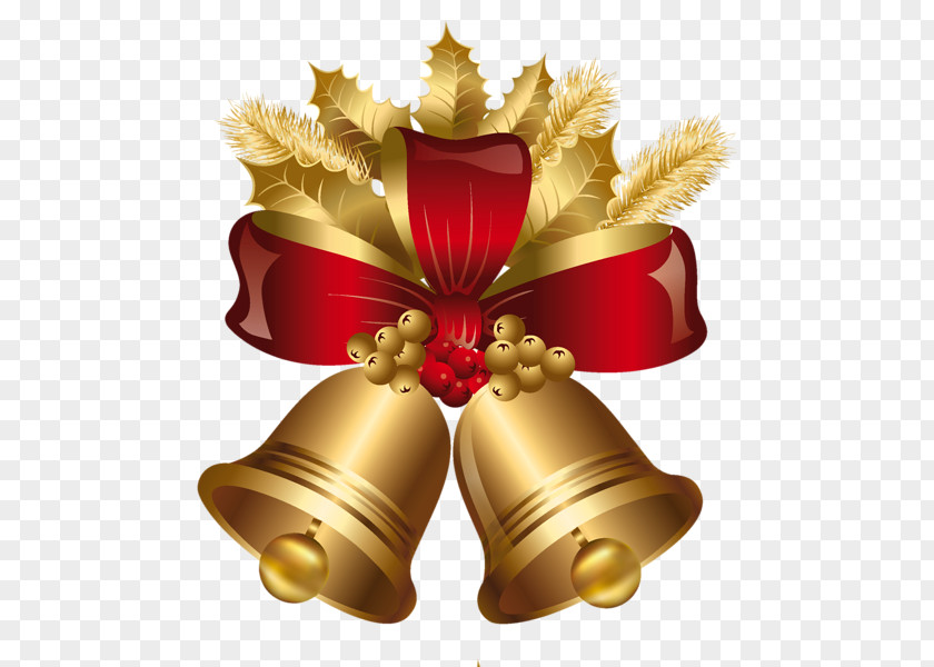 Gold Decoration Jingle Bell Christmas Clip Art PNG