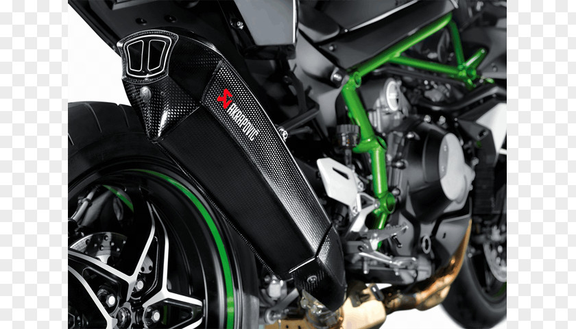 Motorcycle Kawasaki Ninja H2 Exhaust System Akrapovič PNG