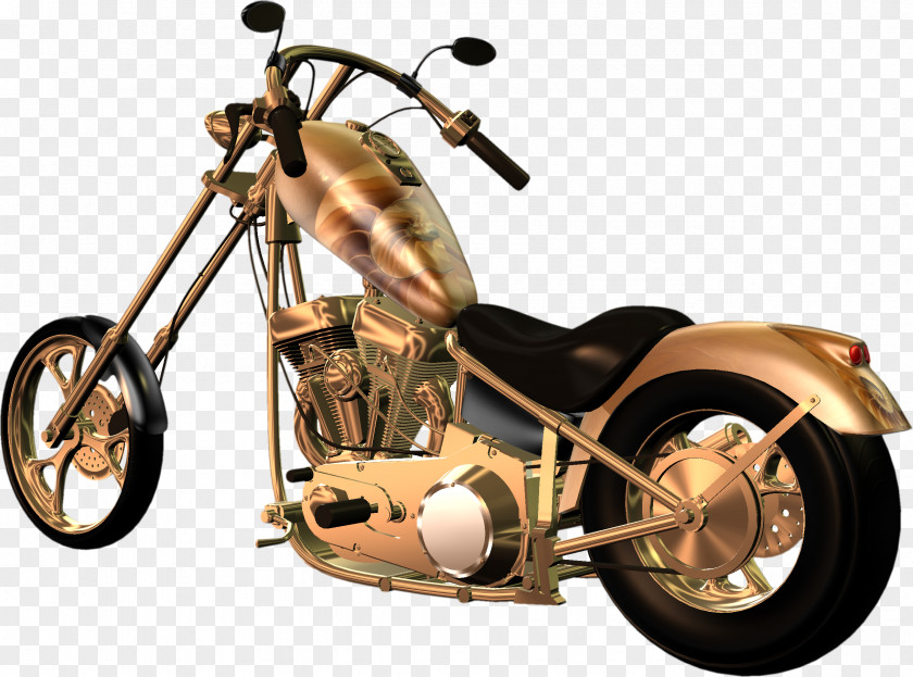 Retro Cool Motorcycle Chopper PNG