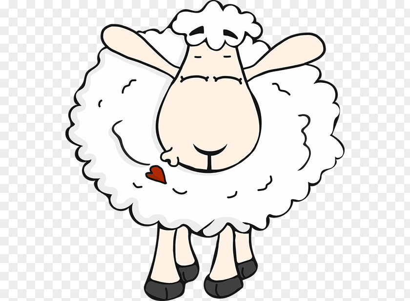 Sheep On The Loose White Line Art Human Behavior Cartoon Clip PNG