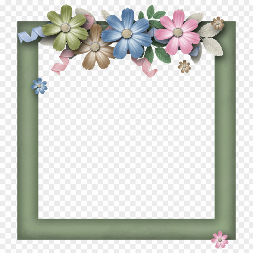 Waiting Digital Scrapbooking Flower Picture Frames Clip Art PNG