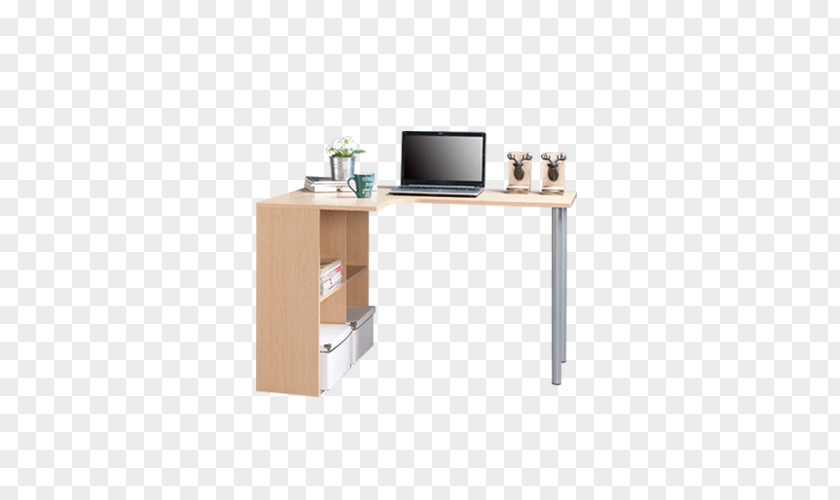 Wooden Bookcase Computer Desk PNG