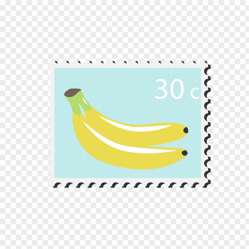 Yellow Banana Stamps United Kingdom Download Clip Art PNG