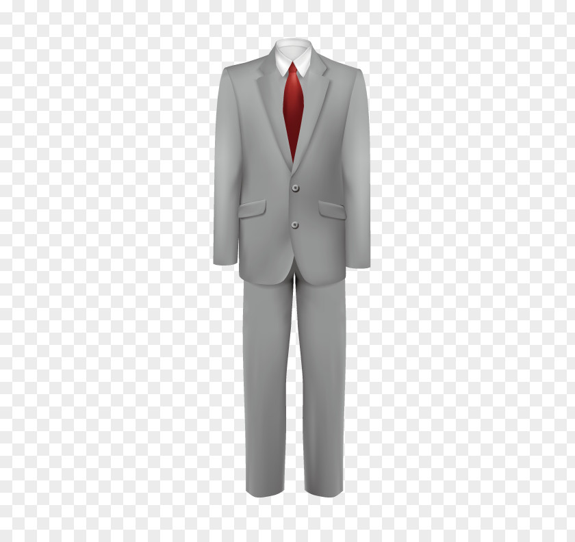 Gray Suit Tuxedo Necktie PNG