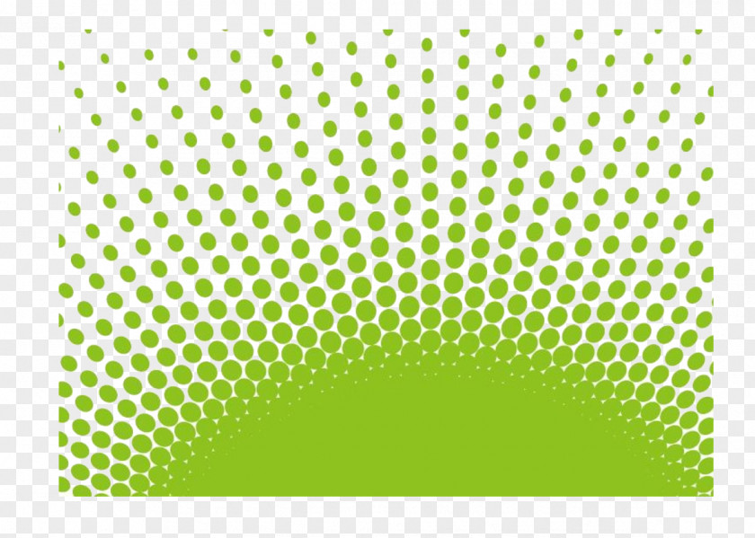 Green Circle Background Of Radial Material Halftone Color PNG