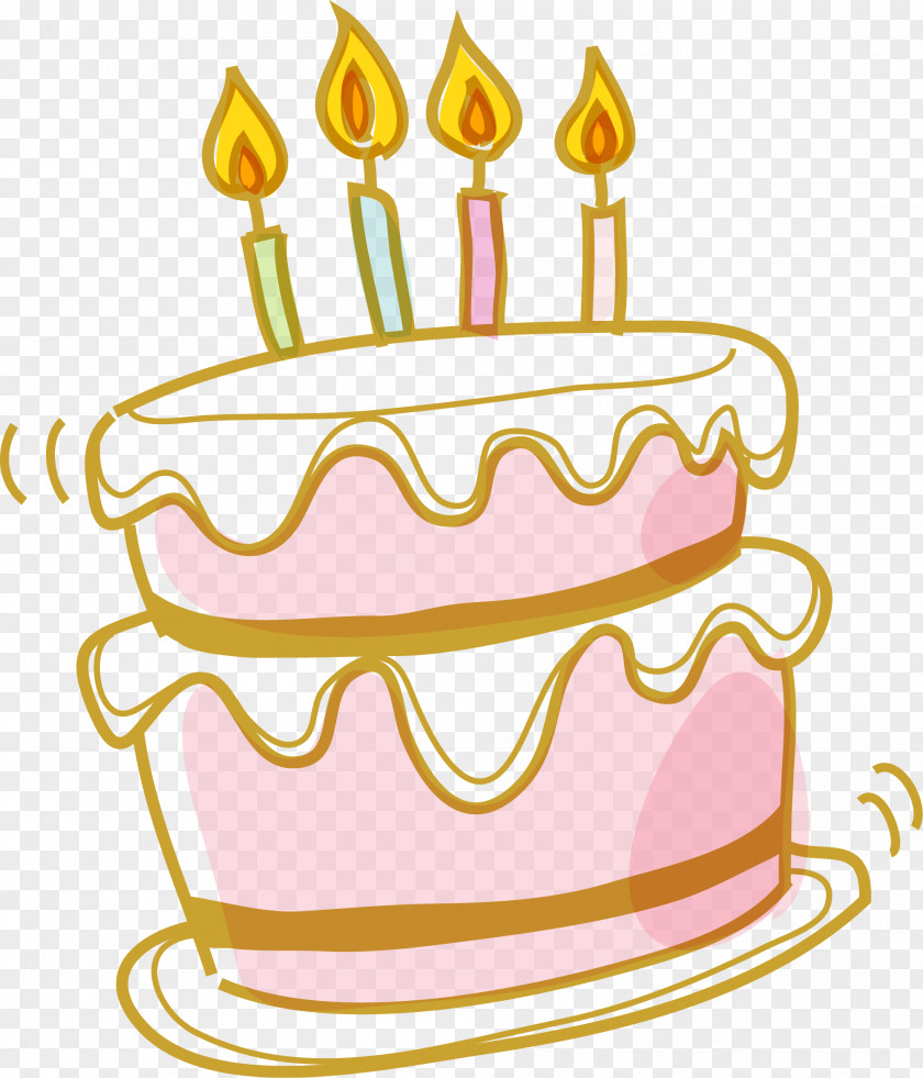 Cartoon Pink Cake Birthday Wedding Cupcake Cream PNG