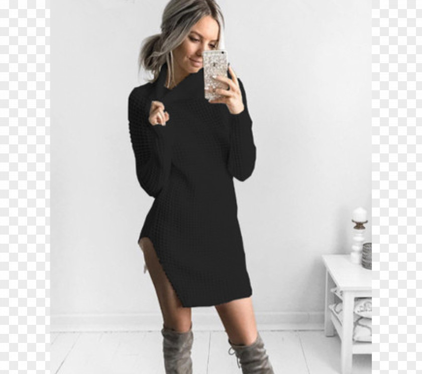 Dress Polo Neck Sweater Sleeve Collar PNG