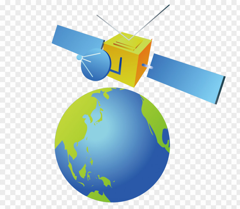 Earth And Satellite Monitors Communications PNG