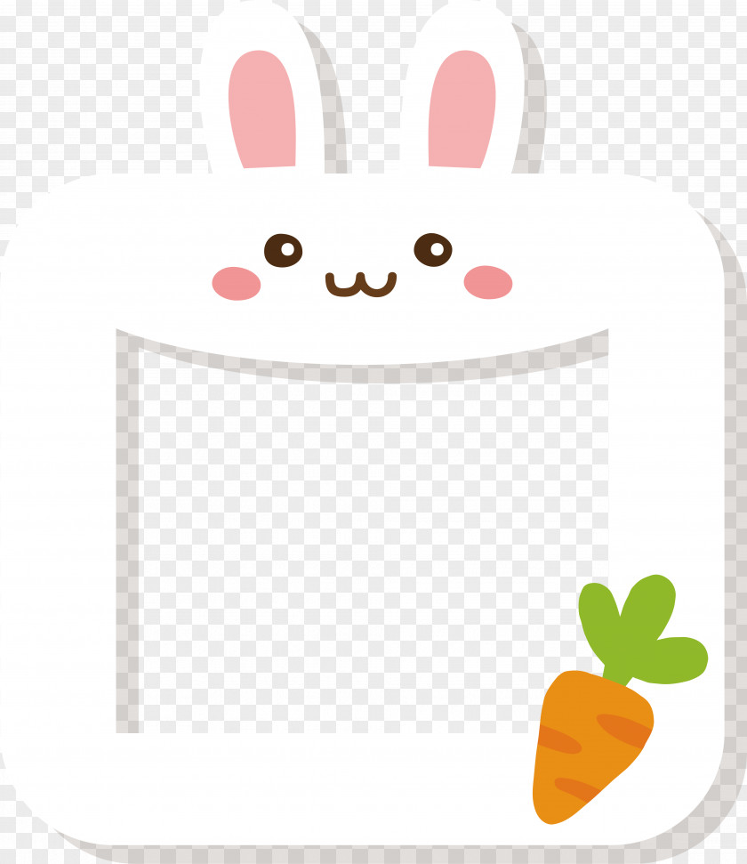 White Rabbit Frame Design European Clip Art PNG