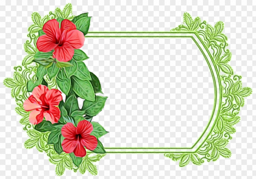 Interior Design Hibiscus Background Watercolor Frame PNG